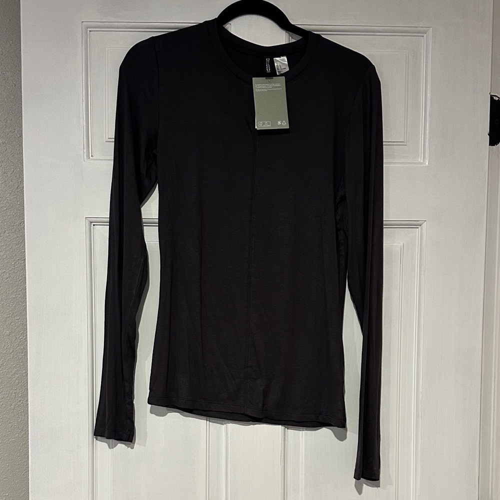 Divided Charcoal Long Sleeve Top